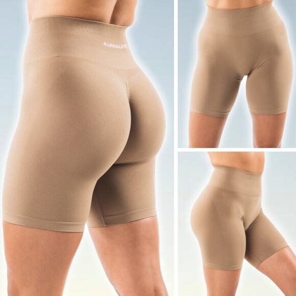 ALPHALETE Amplify Seamless Scrunch Short Sz Small Chai - Picture 1 of 3